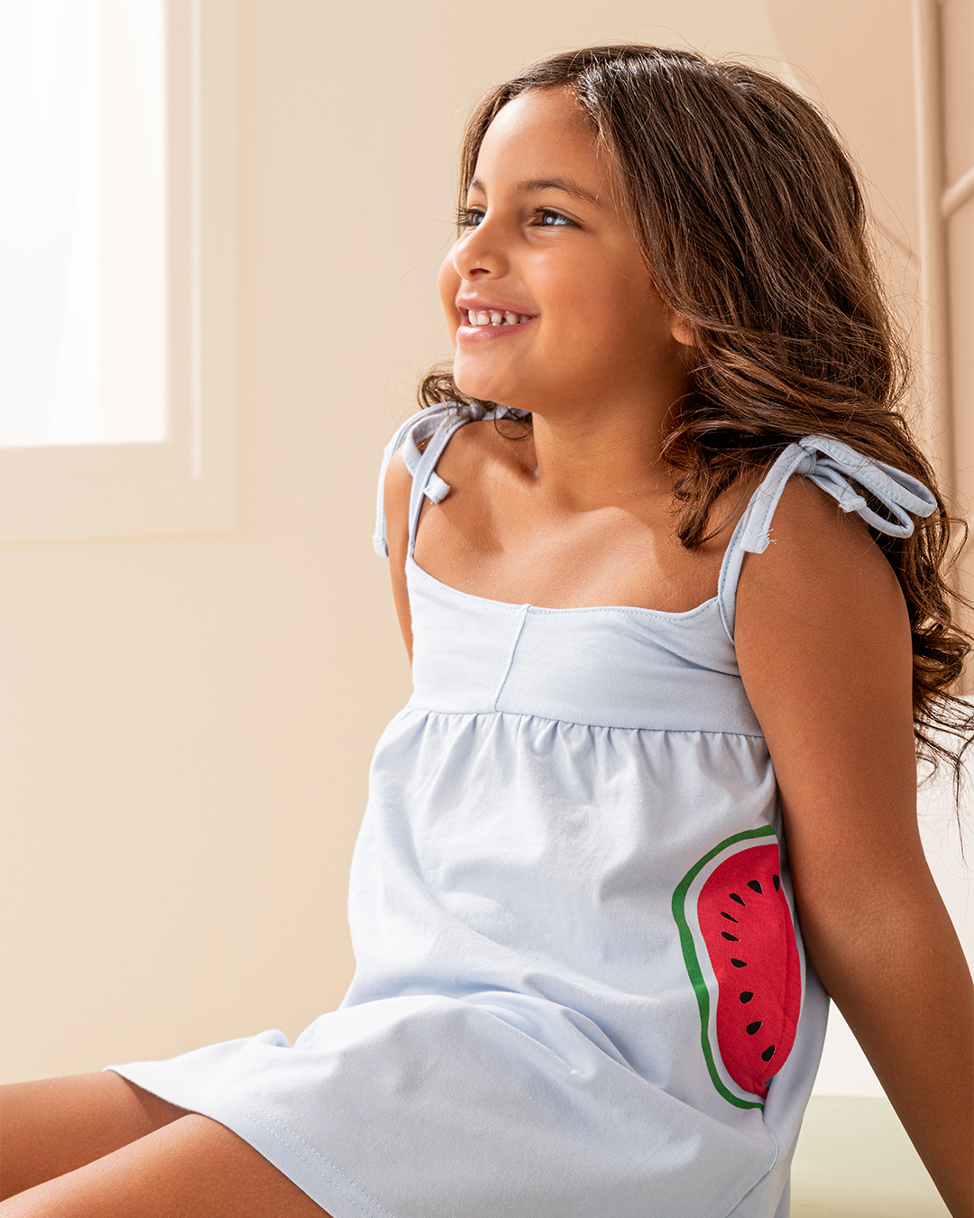 Watermelon Pocket فستان بناتي حمالة