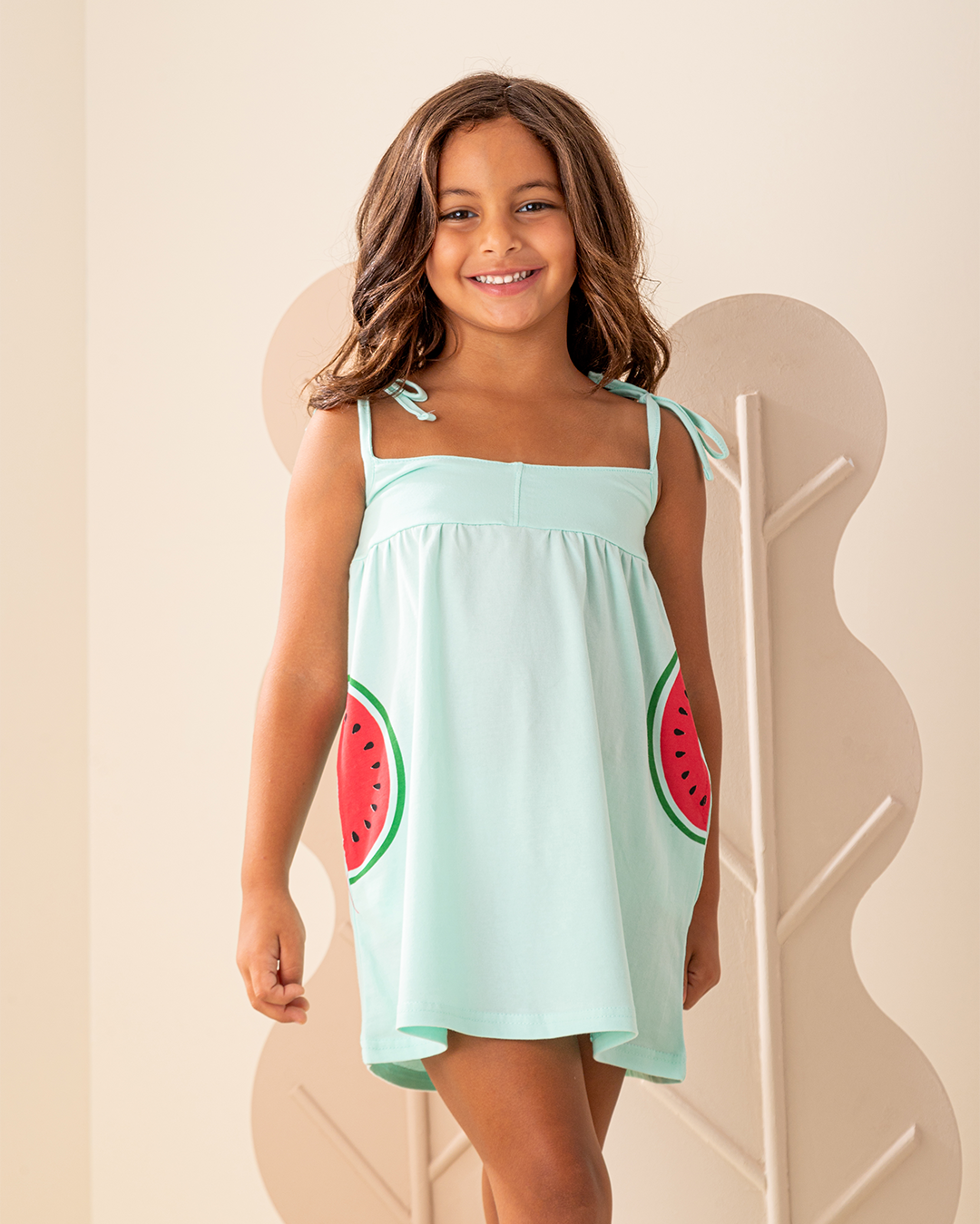 Watermelon Pocket فستان بناتي حمالة
