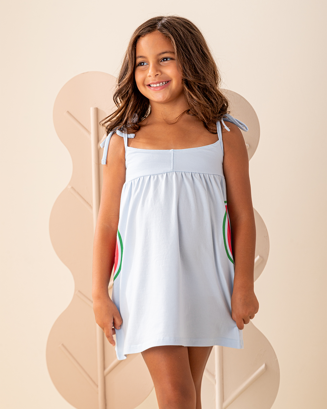 Watermelon Pocket فستان بناتي حمالة