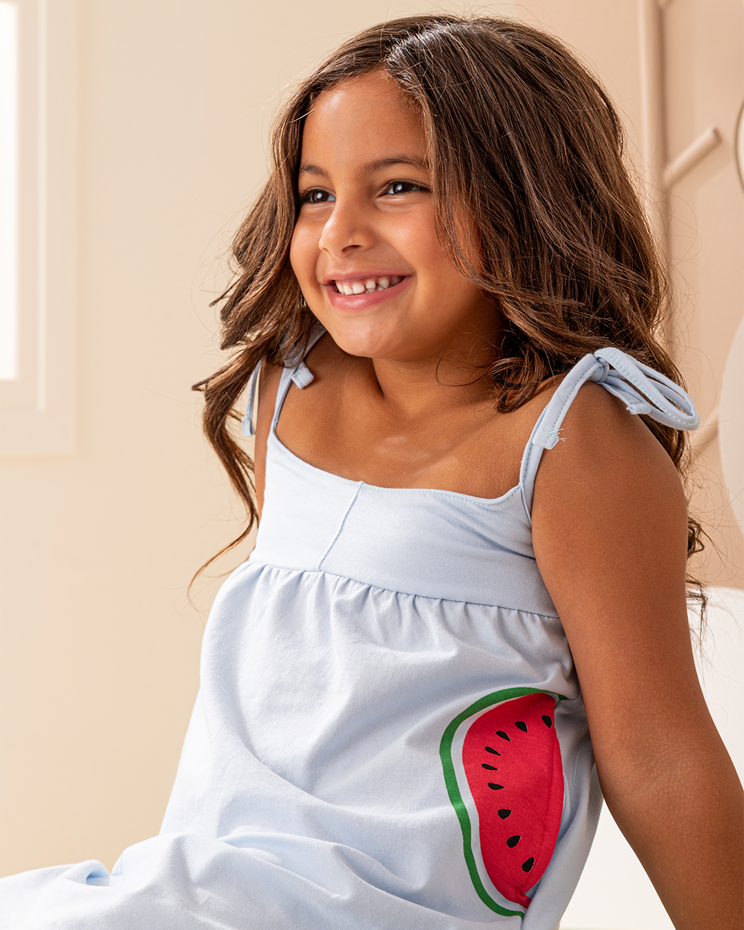 Watermelon Pocket فستان بناتي حمالة