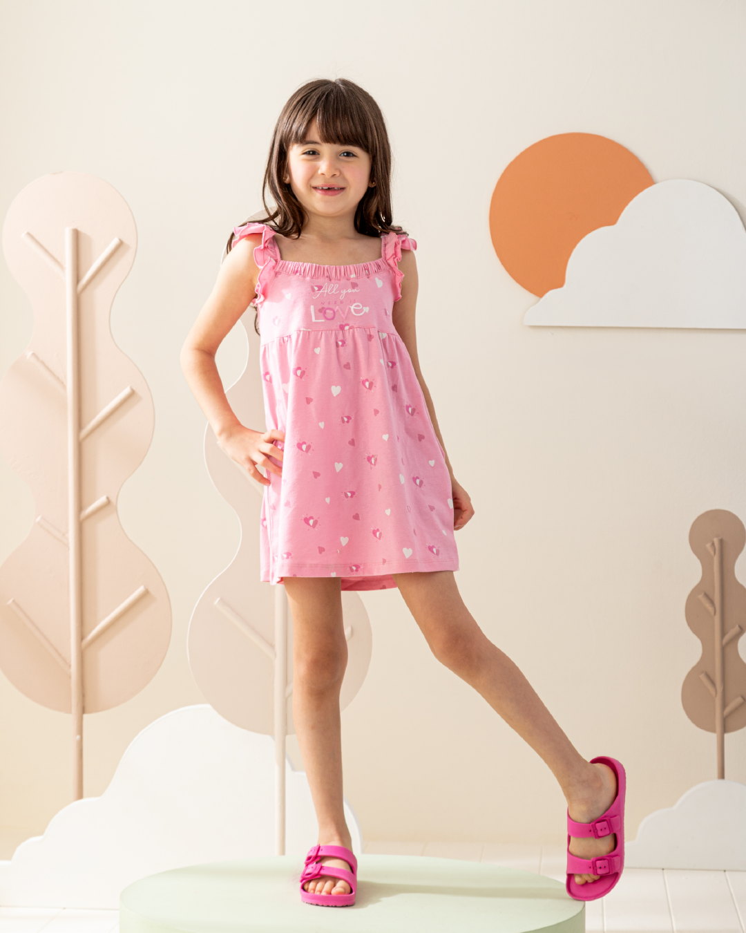 فستان كورنيشة قطن قلوب