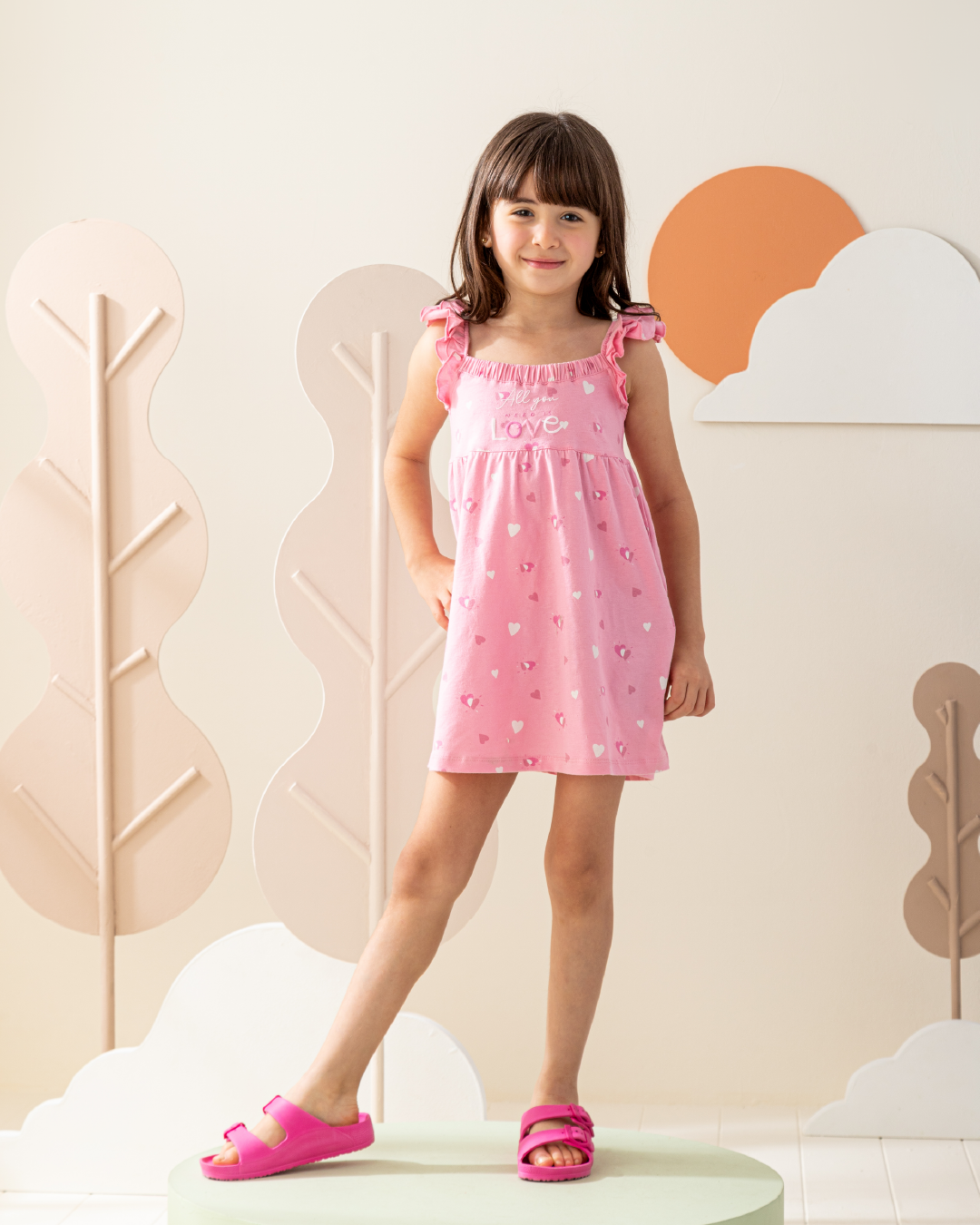 فستان كورنيشة قطن قلوب