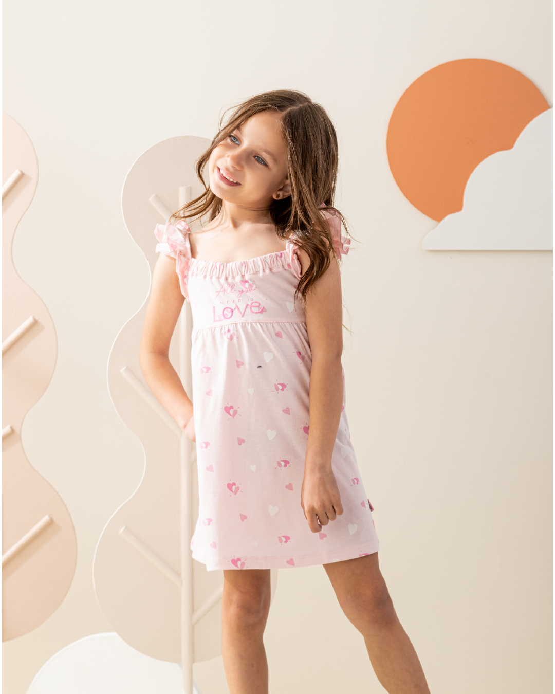 فستان كورنيشة قطن قلوب