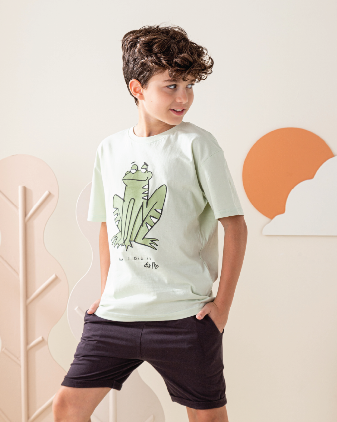Tiger And Frog بيجاما ولادى نص كم و شورت