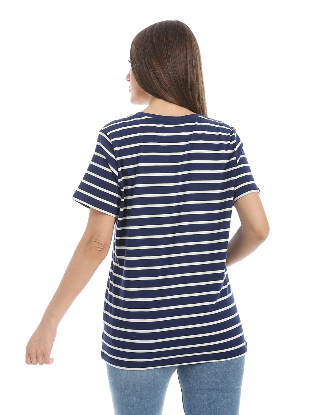 Lands End تي شيرت بيزك نسائي راوند