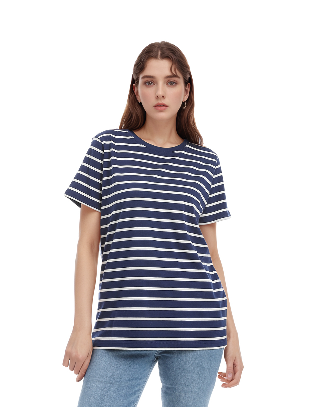 Lands End تي شيرت بيزك نسائي راوند