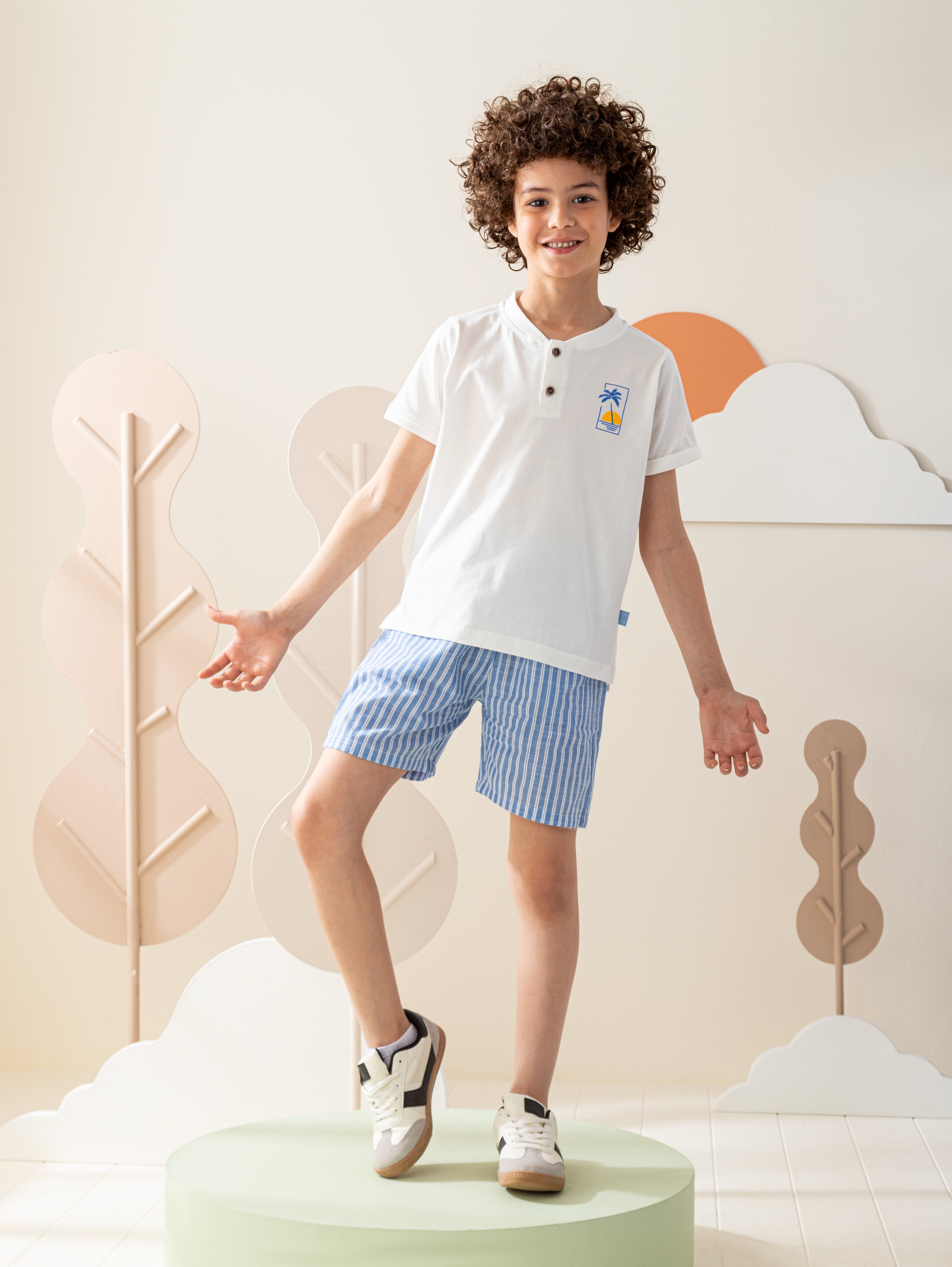 Striped Paradise بيجاما اولادي نص كم و شورت