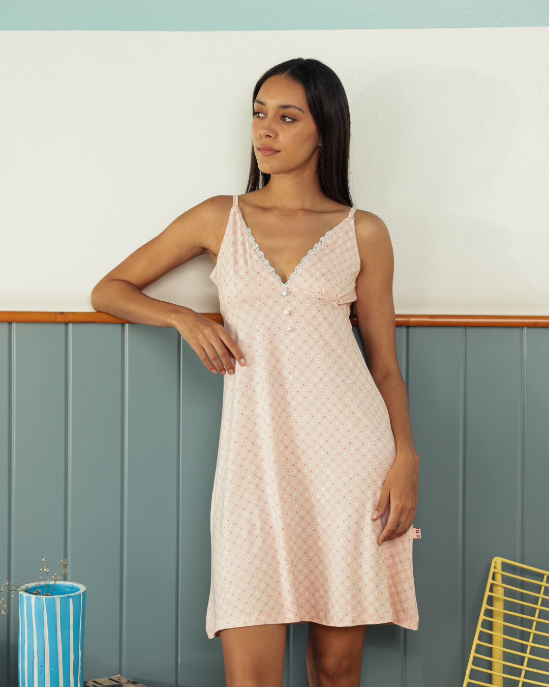 Andalusian art قميص حريمي حمالة بدانتل